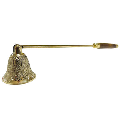 Brass Candle Snuffer with Wooden Handle - Click Image to Close